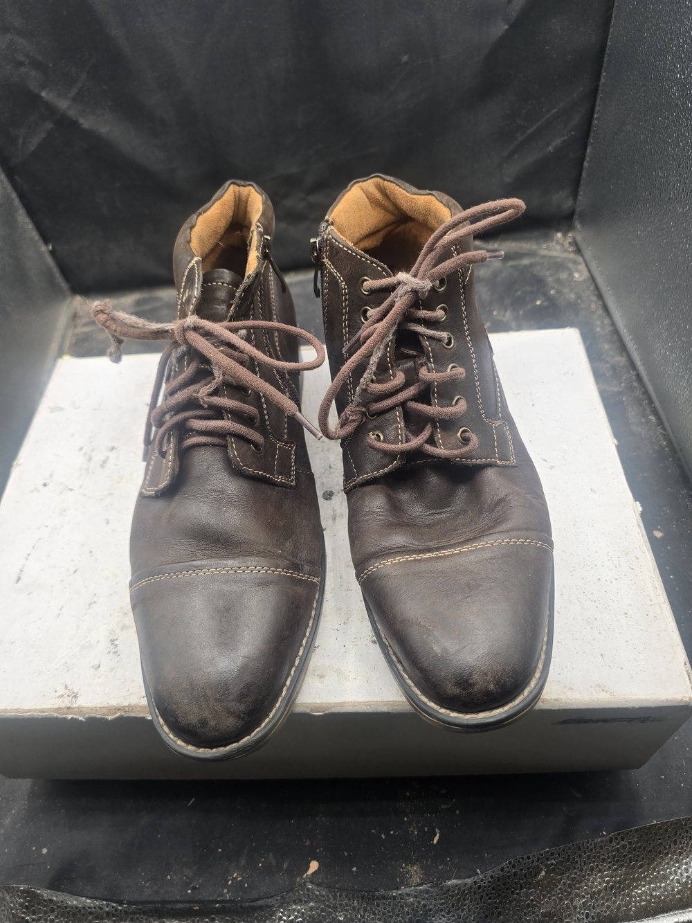 Men's Brown Leather Chukka Boots - Casual Lace-Up